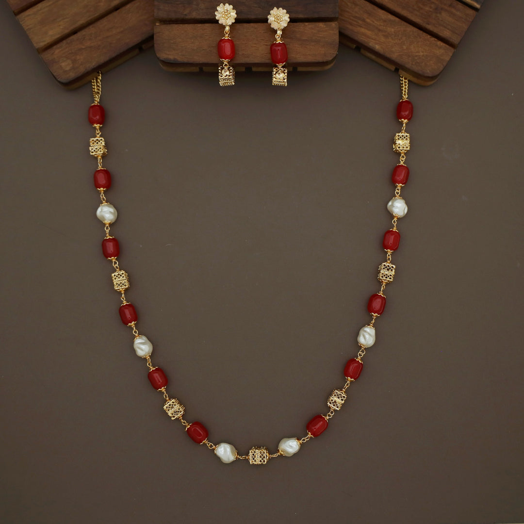 Riley Beaded Baroque Neckpiece with Earring