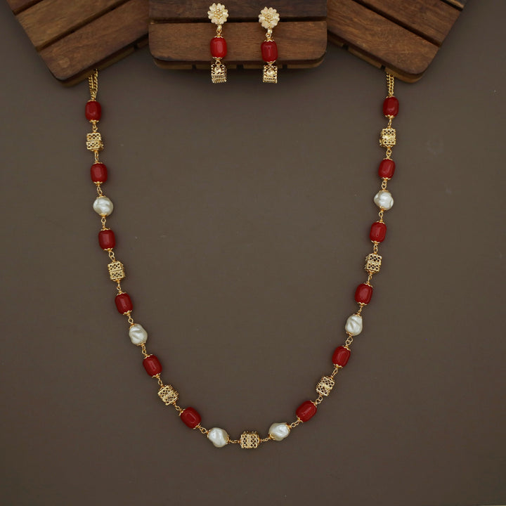 Riley Beaded Baroque Neckpiece with Earring