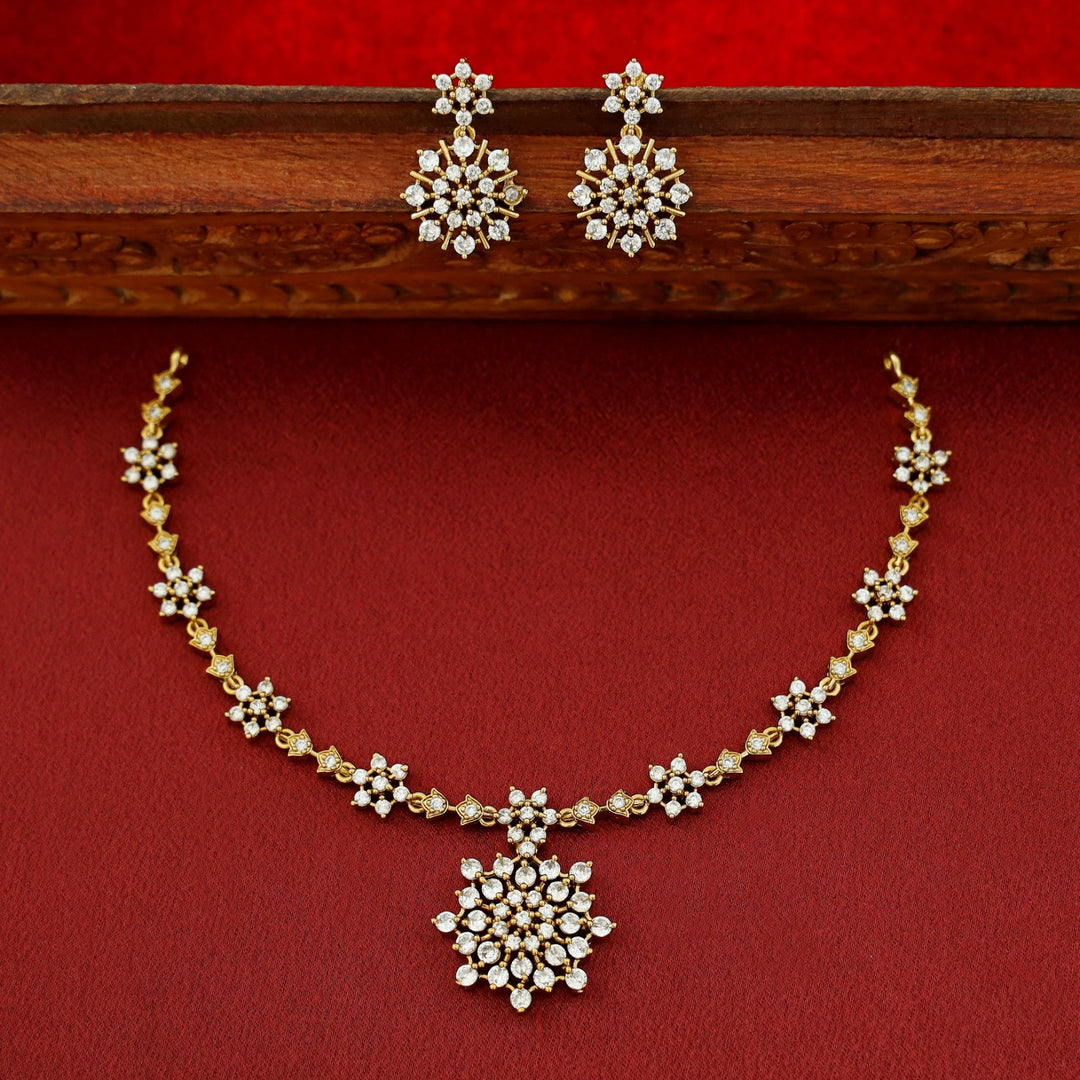 Mithrayana Short AD Neckpiece With Earring