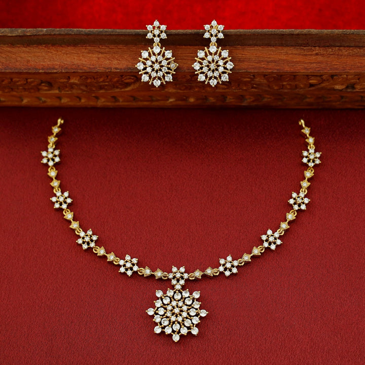 Mithrayana Short AD Neckpiece With Earring