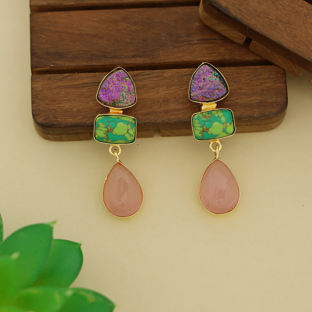 Katy Druzy + Glossy Stone Earring