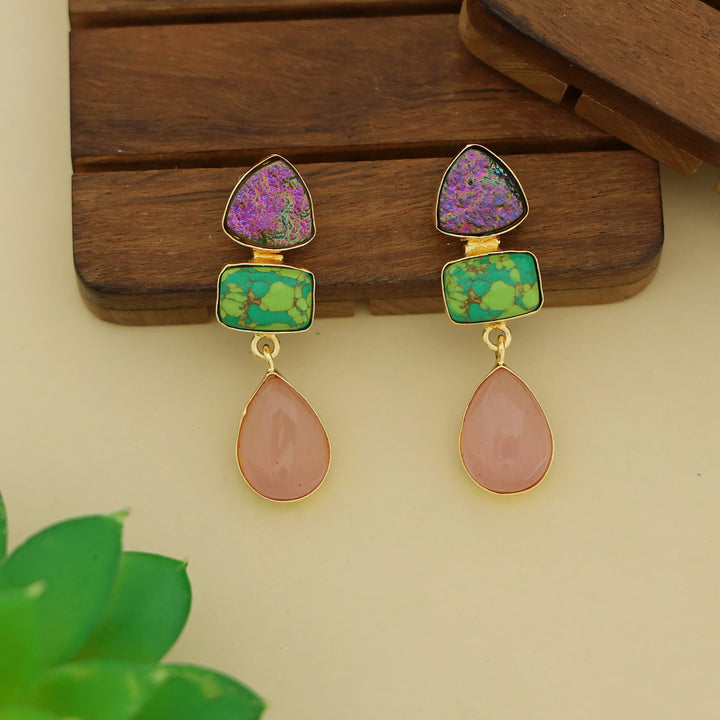 Katy Druzy + Glossy Stone Earring