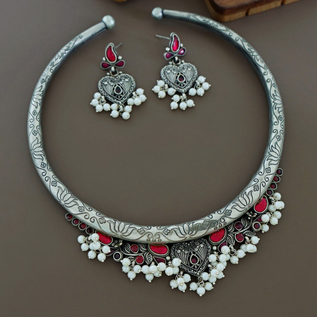 Hadiza Heart Antique Neck Cuff With Earring