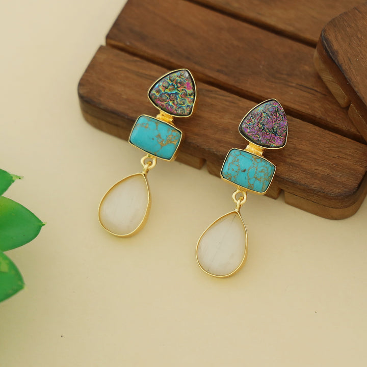 Katy Druzy + Glossy Stone Earring