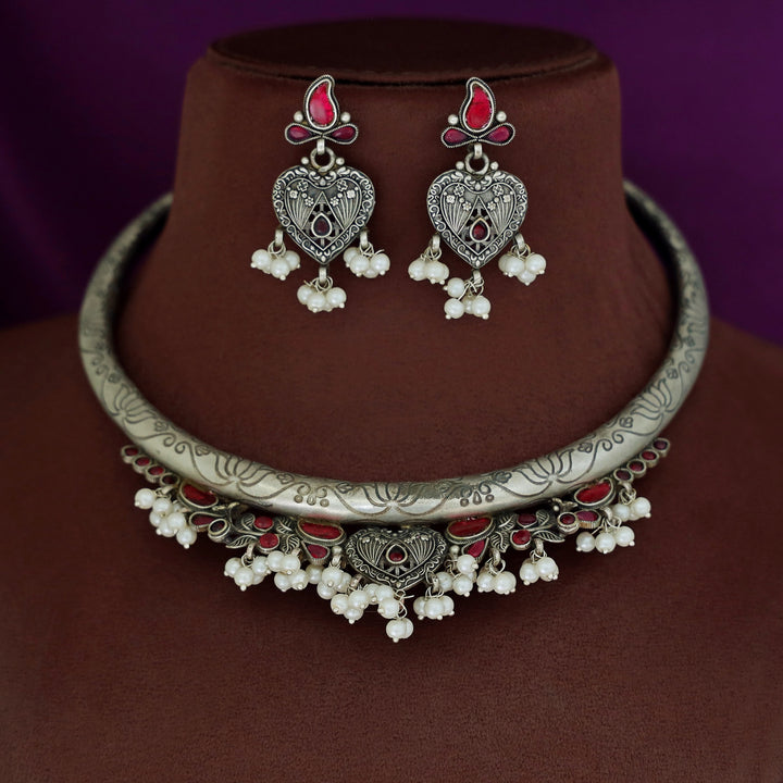 Hadiza Heart Antique Neck Cuff With Earring