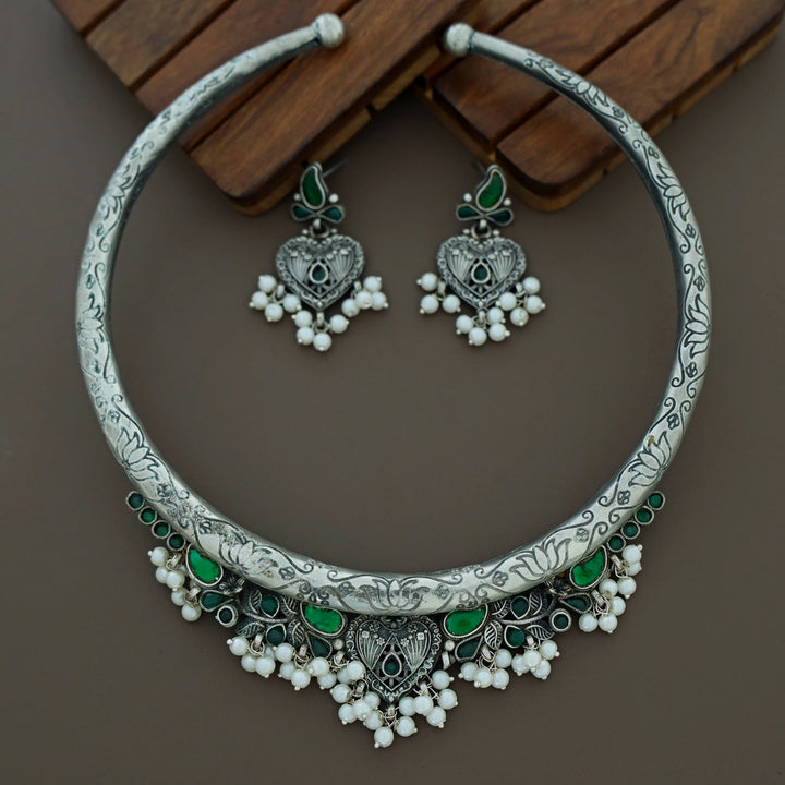Hadiza Heart Antique Neck Cuff With Earring