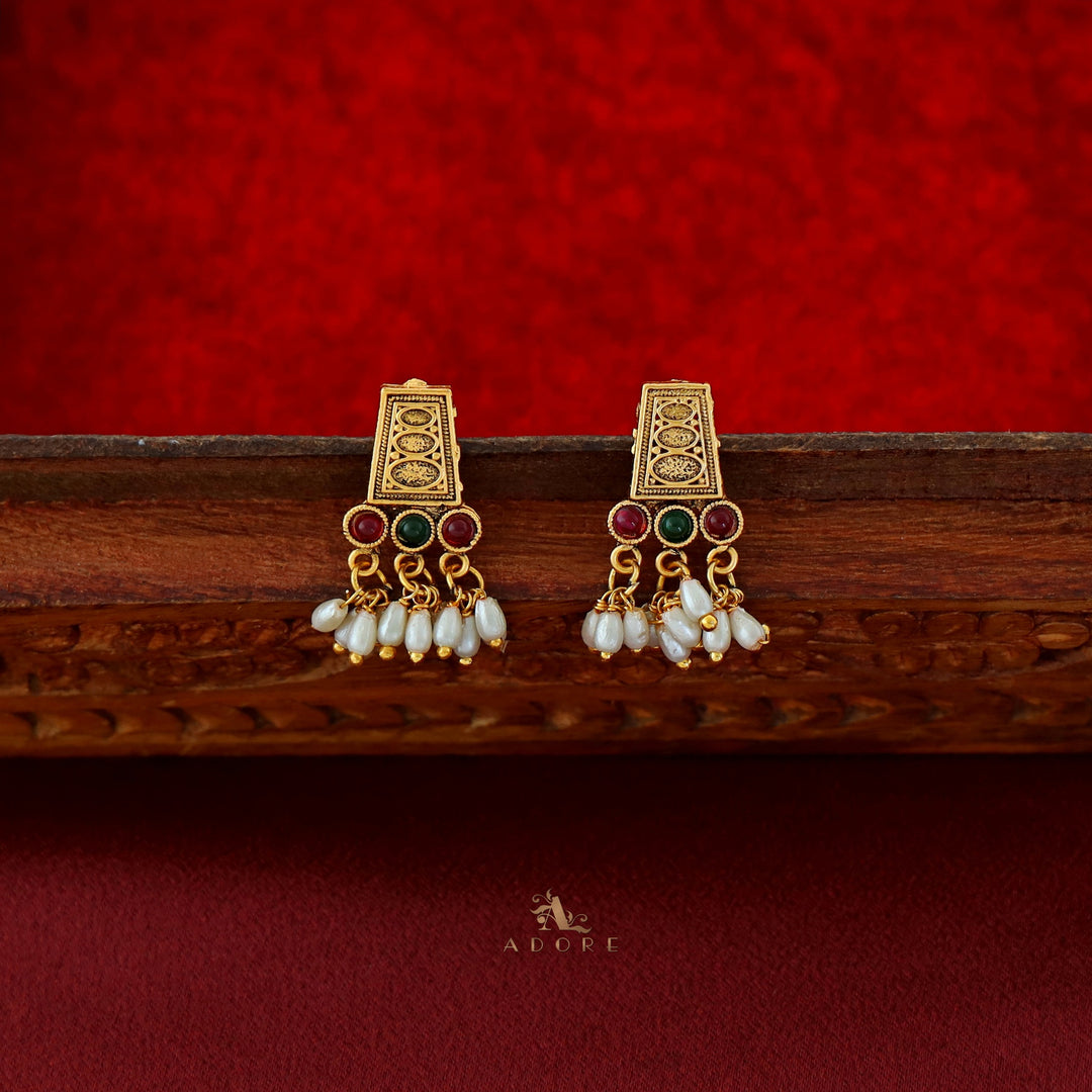 Katrina Golden Pearl Neckpiece With Earring