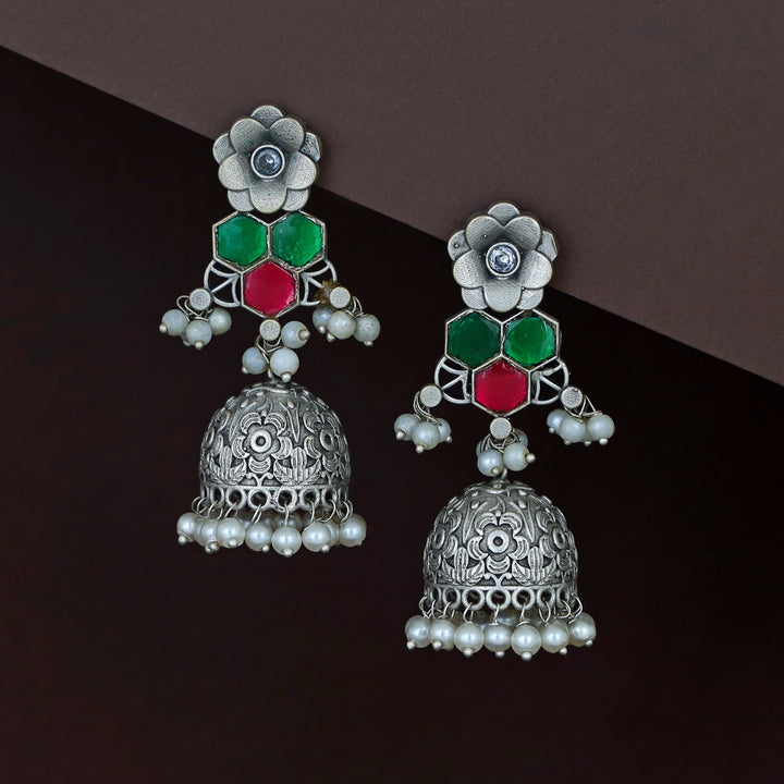 Imanie Floral Pearl Jhumka