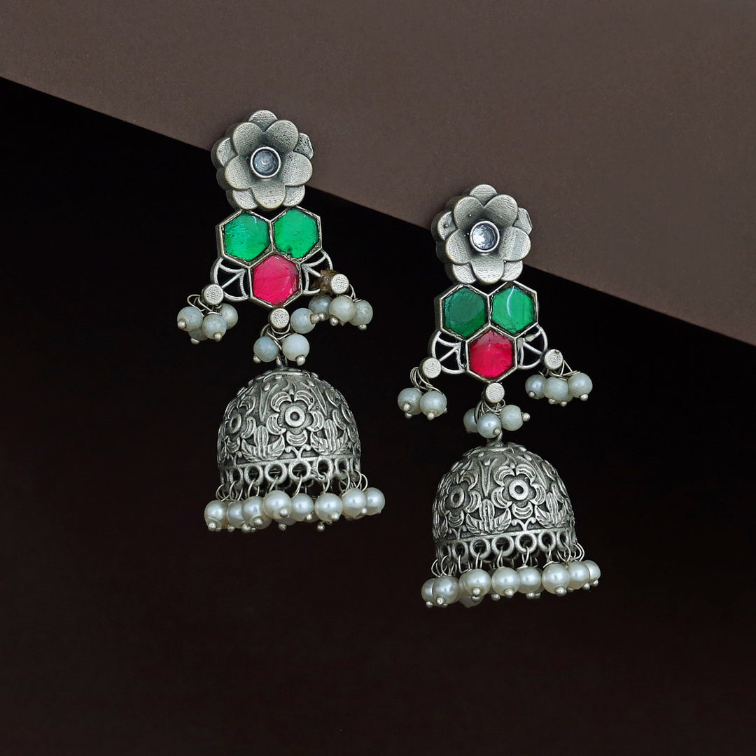 Imanie Floral Pearl Jhumka