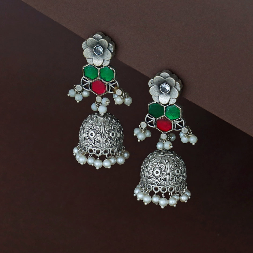 Imanie Floral Pearl Jhumka