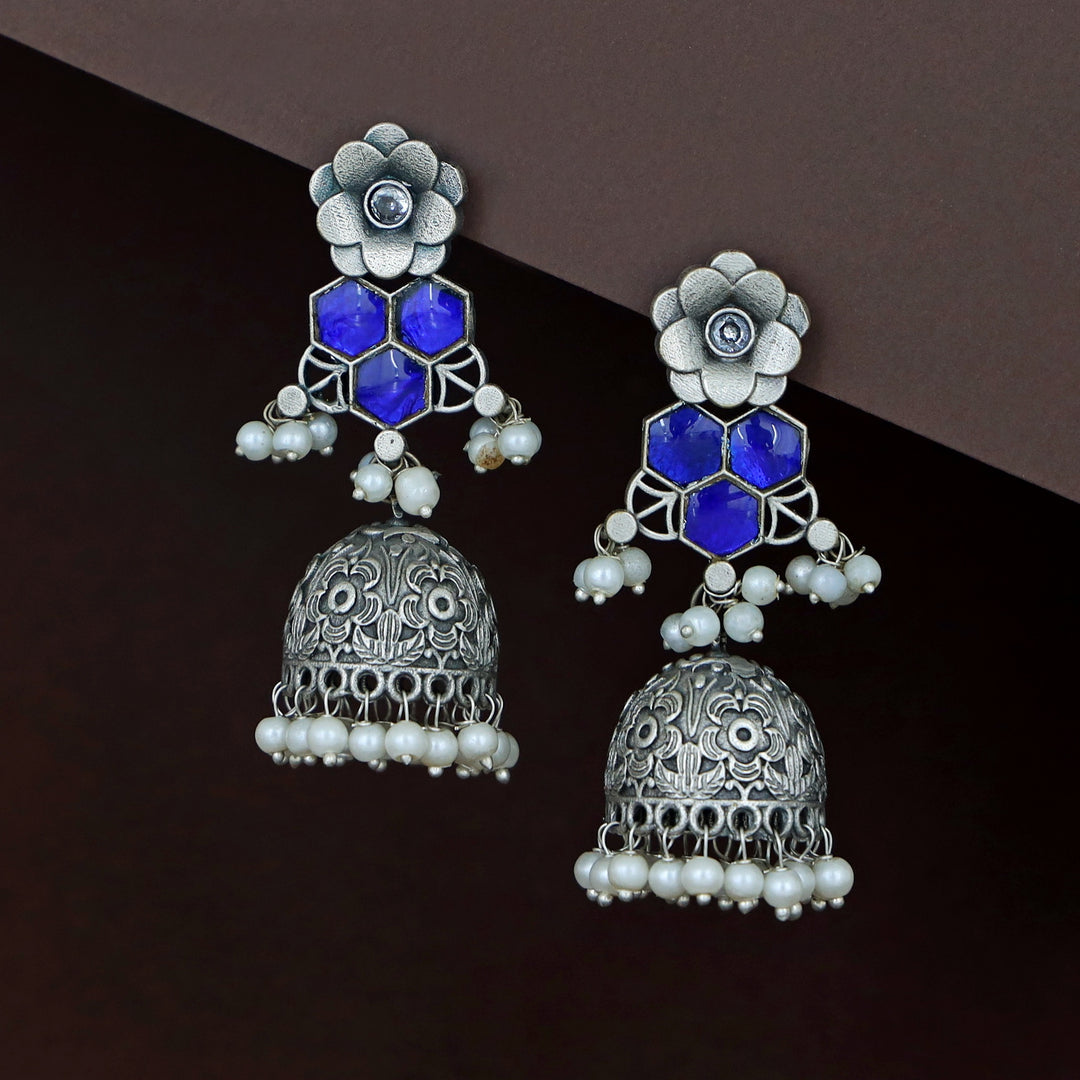 Imanie Floral Pearl Jhumka