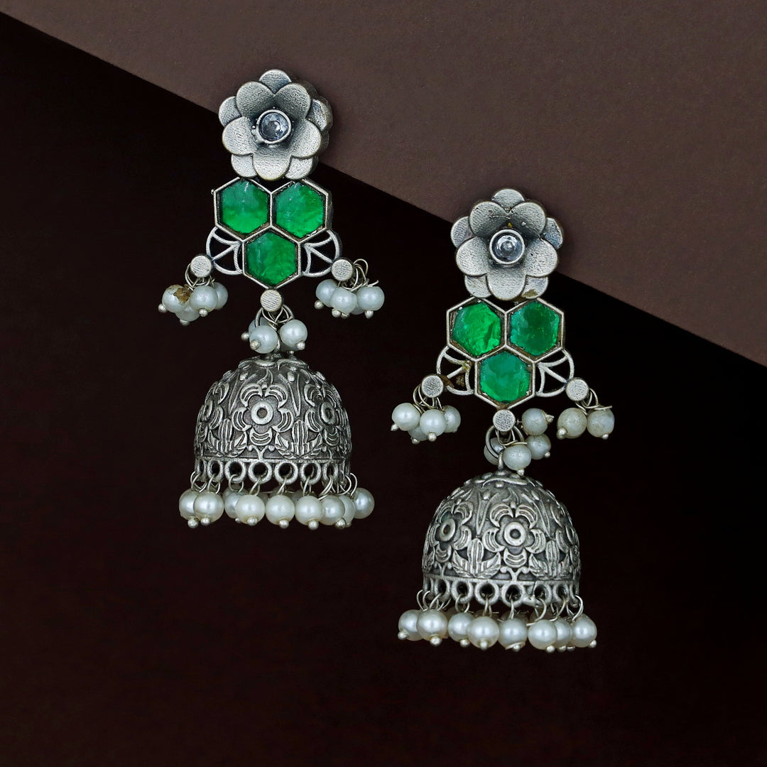 Imanie Floral Pearl Jhumka