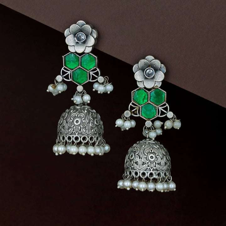 Imanie Floral Pearl Jhumka