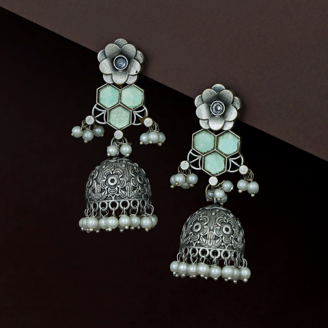Imanie Floral Pearl Jhumka