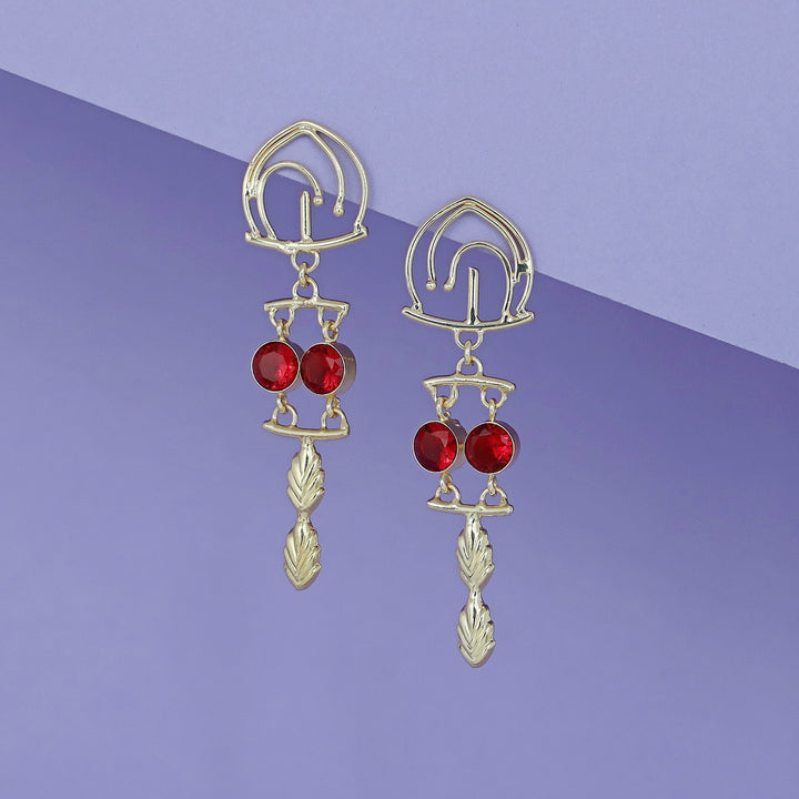 Ailany Golden Glossy Stone Earring