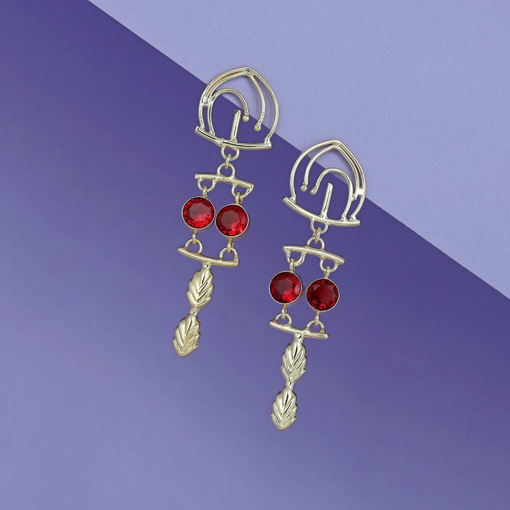 Ailany Golden Glossy Stone Earring