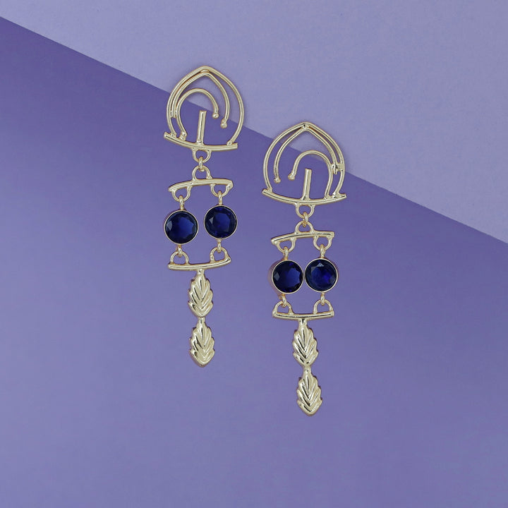 Ailany Golden Glossy Stone Earring