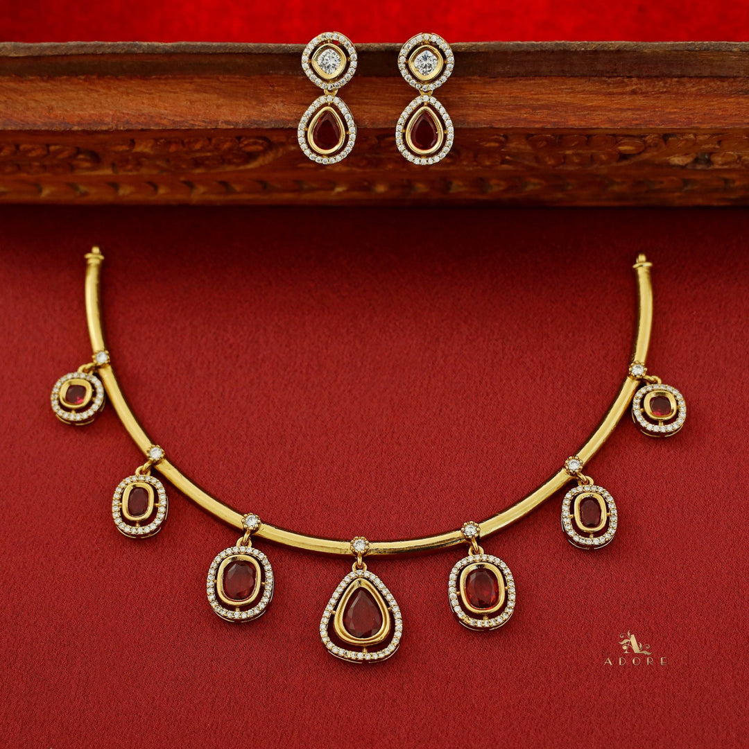 Alaknanda Polki Kundan Short Neckpiece With Earring