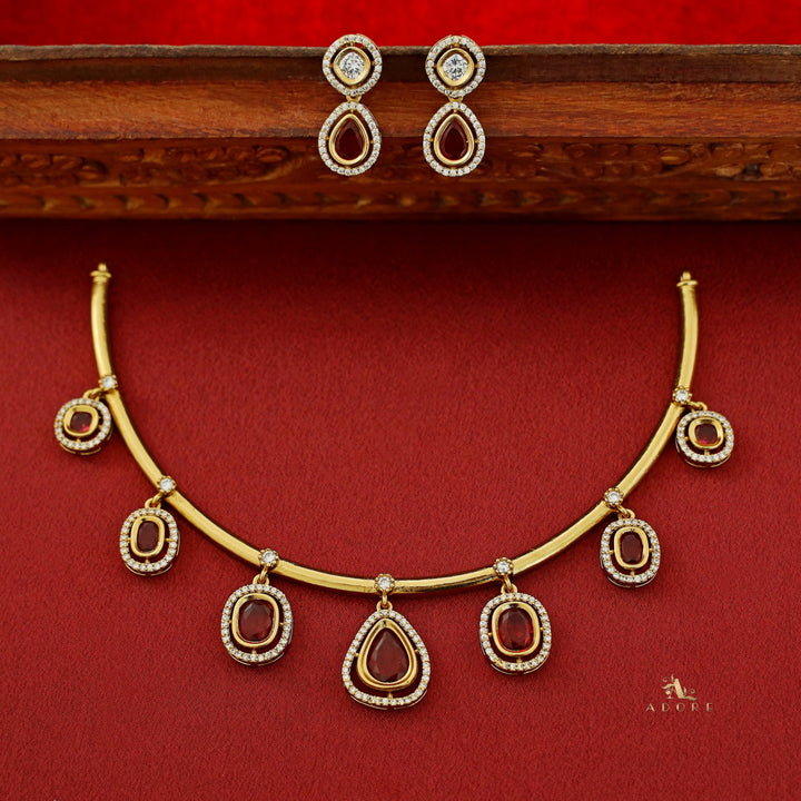 Alaknanda Polki Kundan Short Neckpiece With Earring