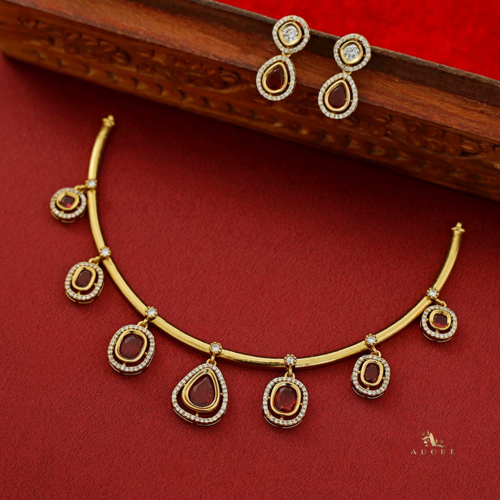 Alaknanda Polki Kundan Short Neckpiece With Earring
