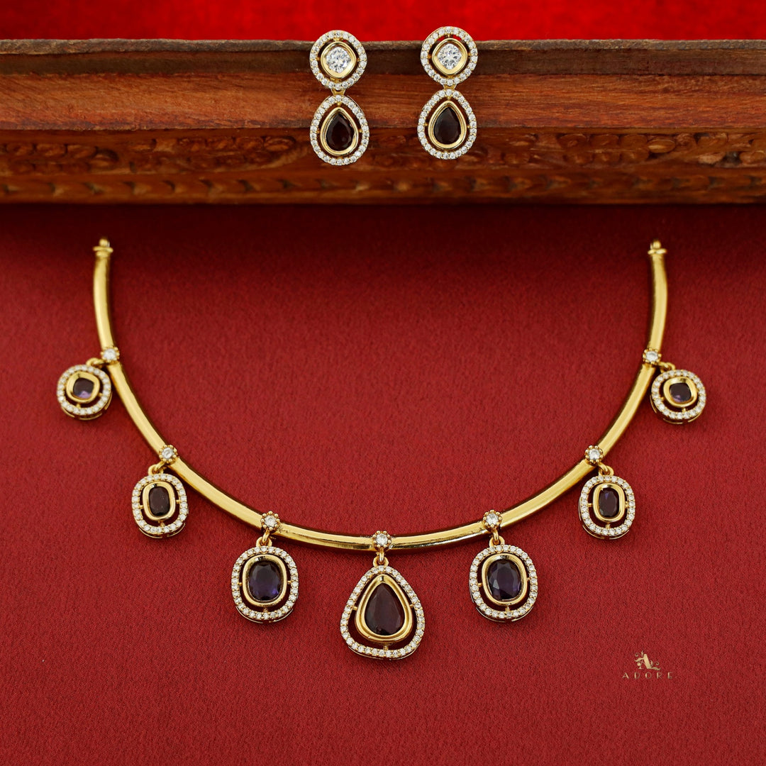 Alaknanda Polki Kundan Short Neckpiece With Earring