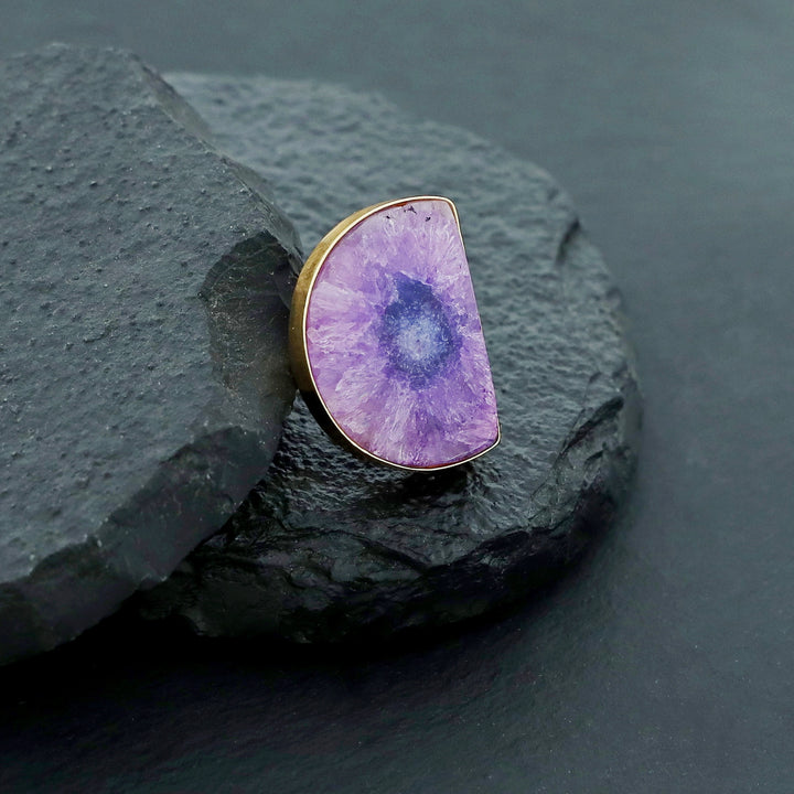Cecilia Half Circle Agate Ring