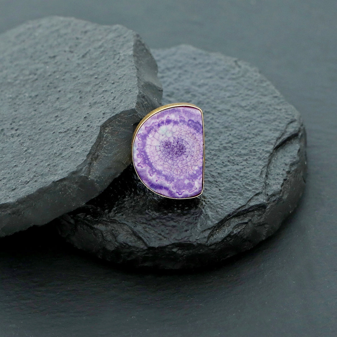 Cecilia Half Circle Agate Ring