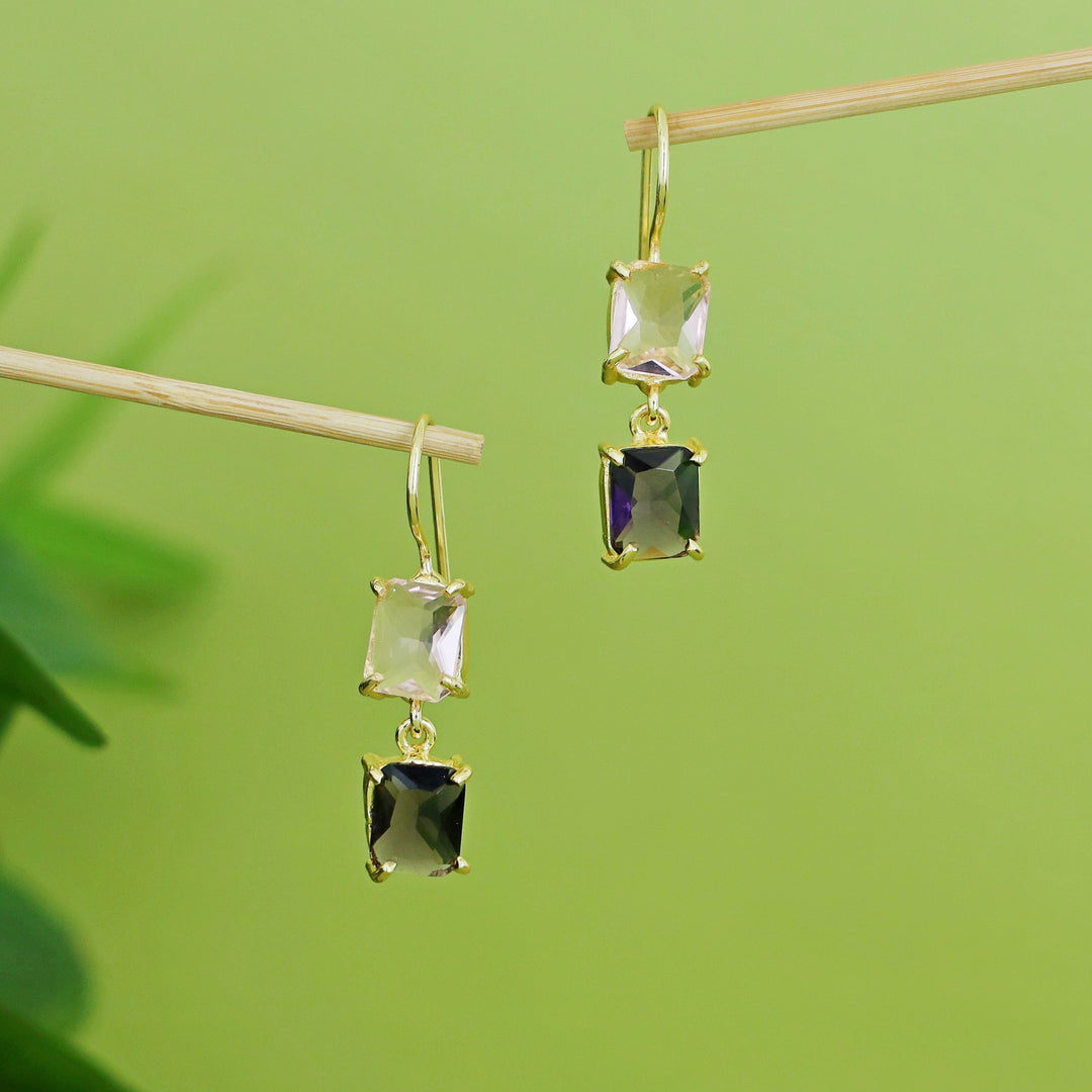 Faiza Dual Rectangle Claw Glossy Drop