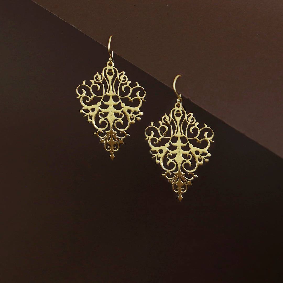 Anica Golden Filigree Drop