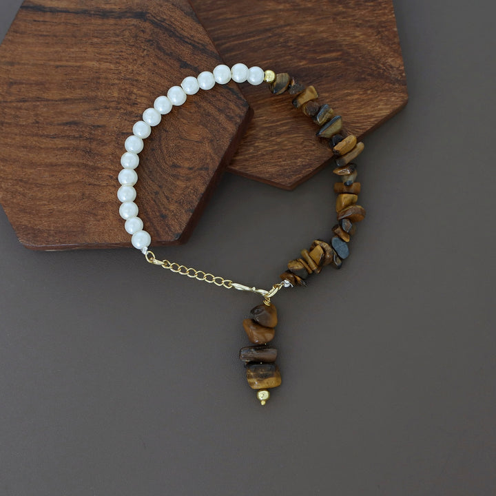Omaya Raw Stone Pearl Bracelet