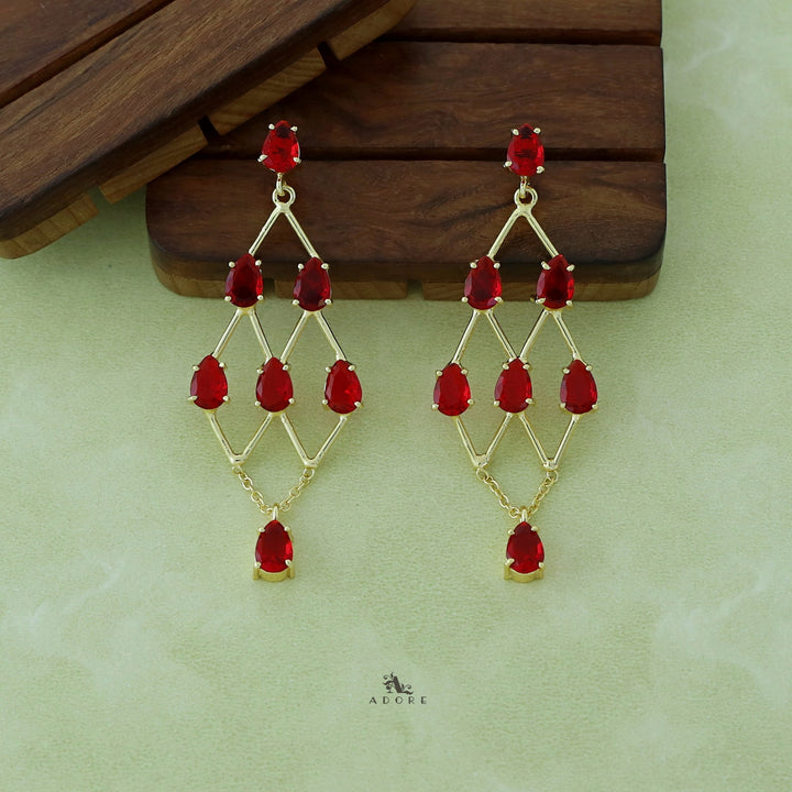 Lena Golden Drop Glossy Stone Earring