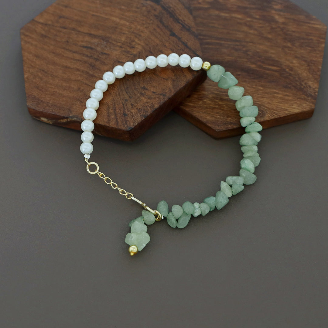 Omaya Raw Stone Pearl Bracelet