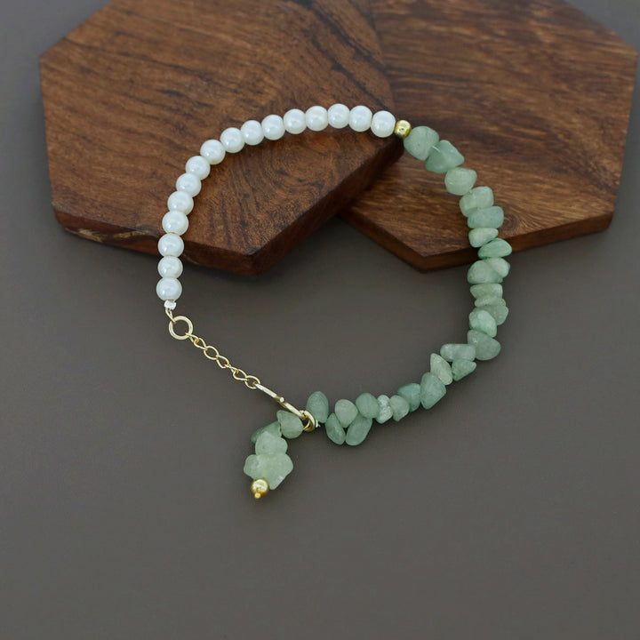 Omaya Raw Stone Pearl Bracelet