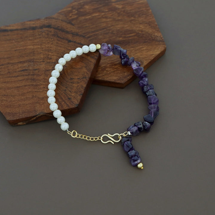 Omaya Raw Stone Pearl Bracelet