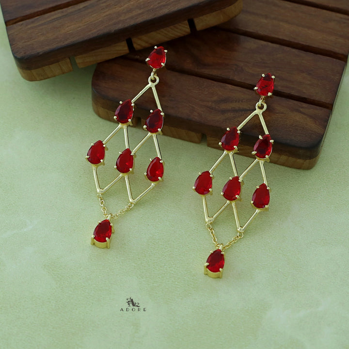 Lena Golden Drop Glossy Stone Earring