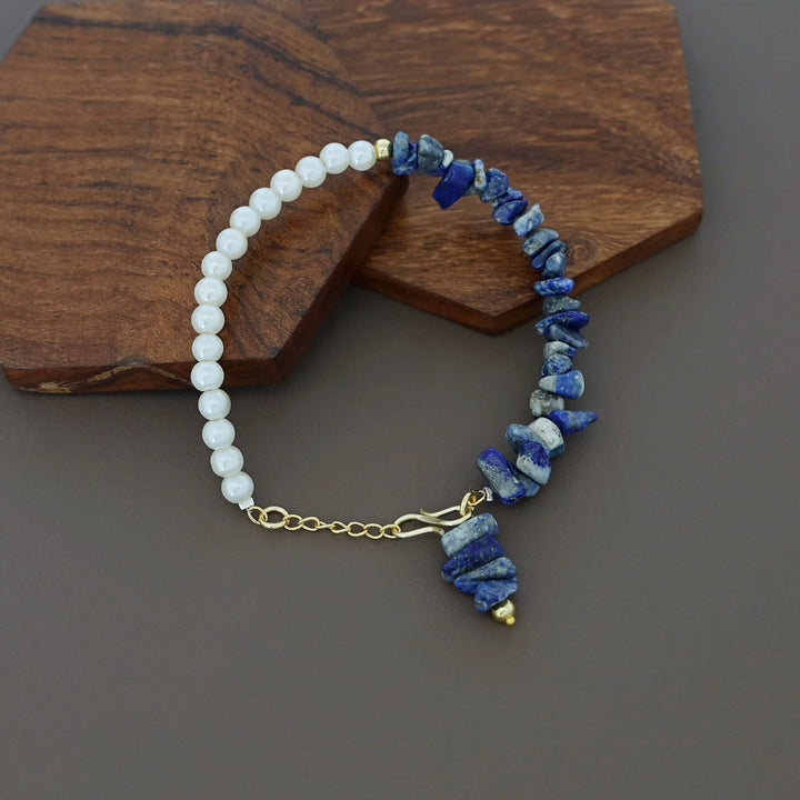 Omaya Raw Stone Pearl Bracelet