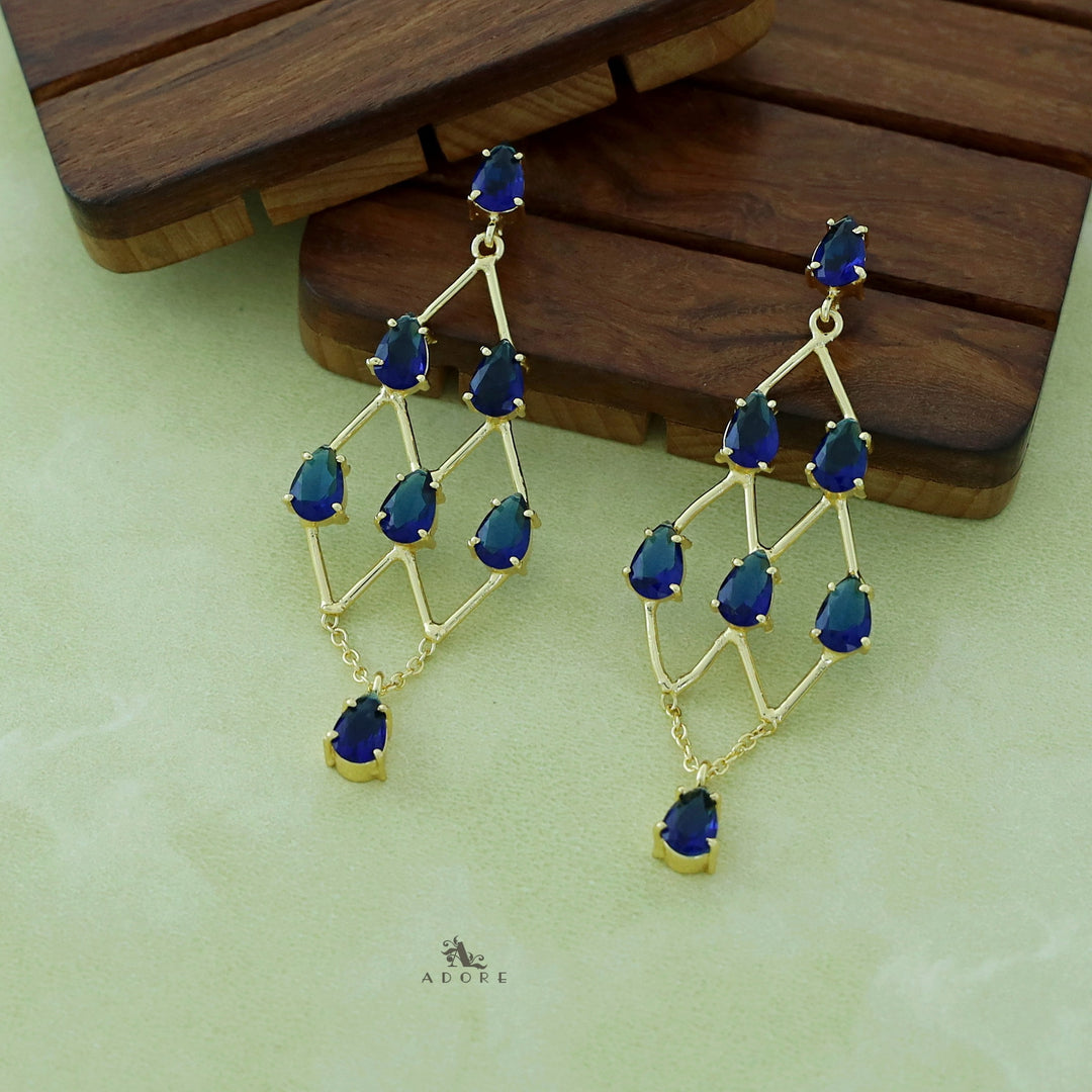 Lena Golden Drop Glossy Stone Earring