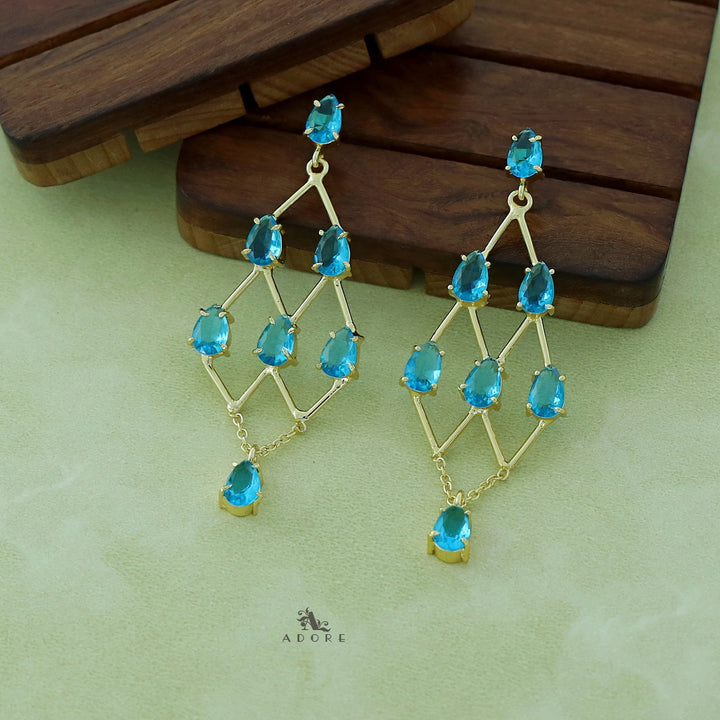 Lena Golden Drop Glossy Stone Earring