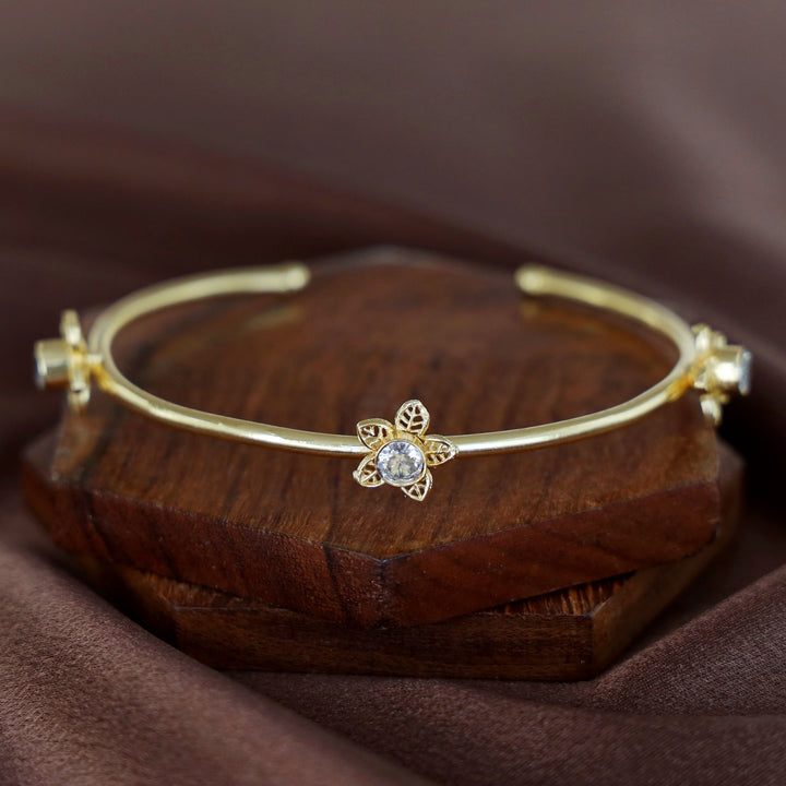 Golden Night Flower Glossy Bangle