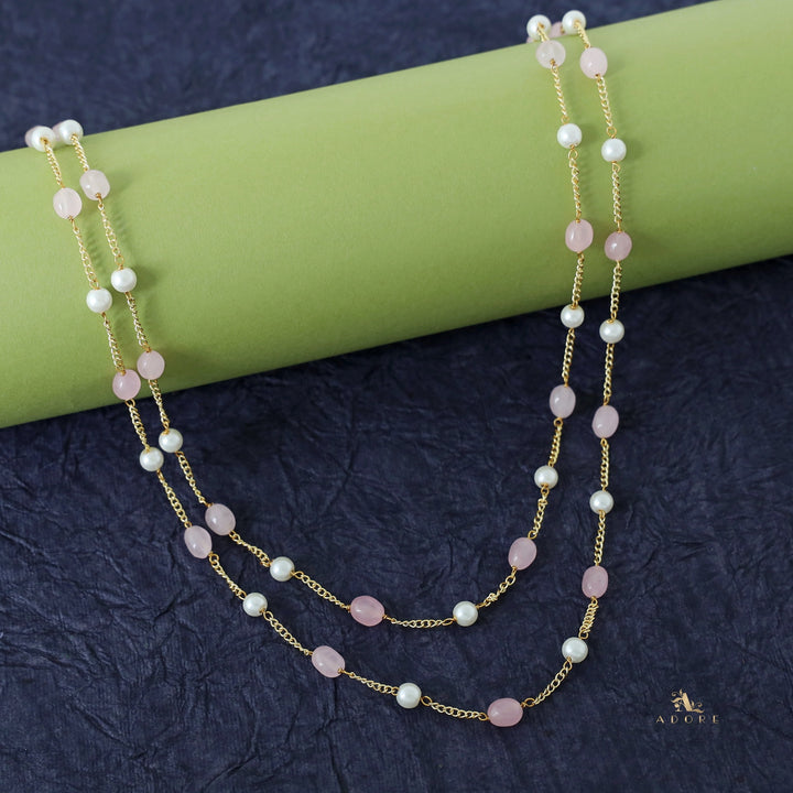 Usha Golden Two Layer Pearl Neckpiece