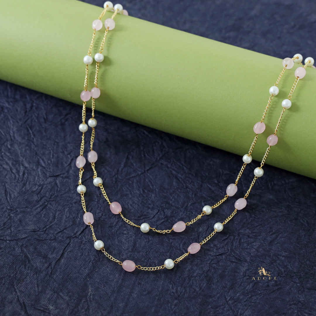 Usha Golden Two Layer Pearl Neckpiece