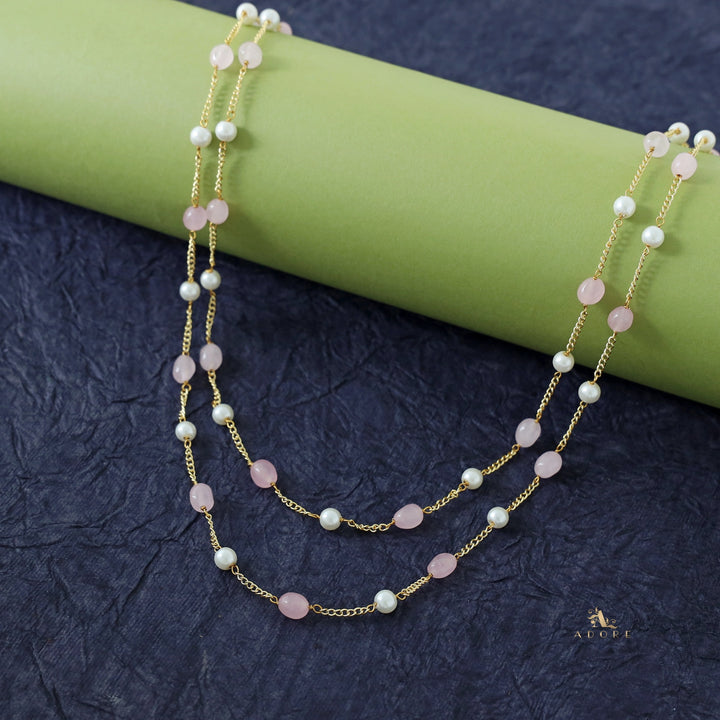 Usha Golden Two Layer Pearl Neckpiece