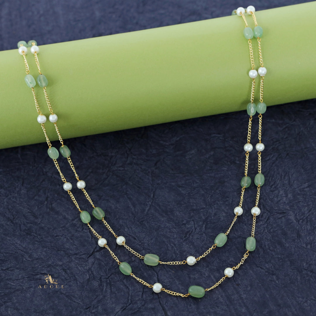 Usha Golden Two Layer Pearl Neckpiece