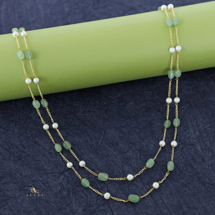 Usha Golden Two Layer Pearl Neckpiece