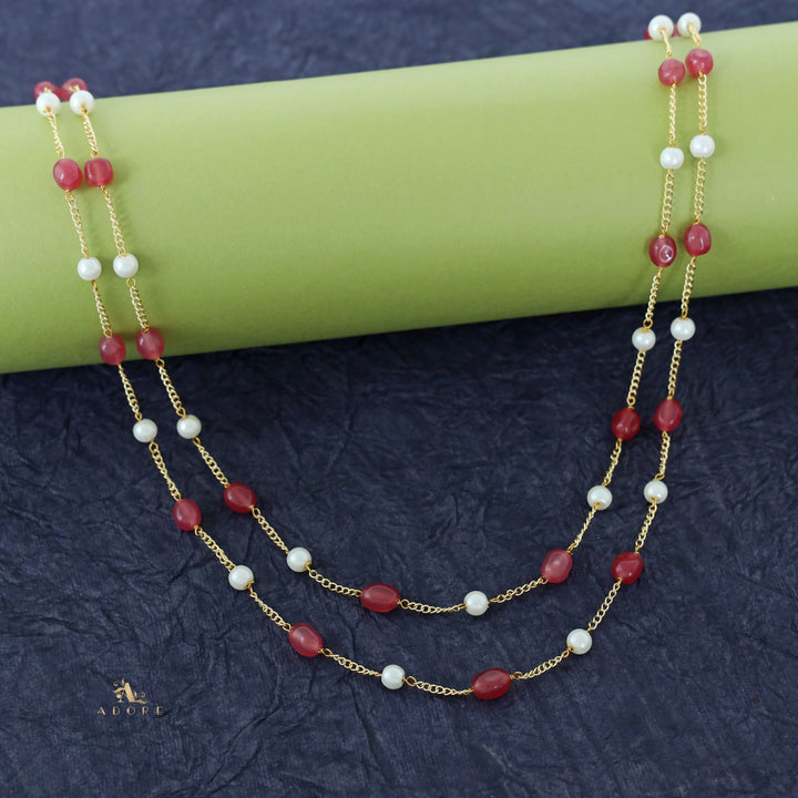 Usha Golden Two Layer Pearl Neckpiece