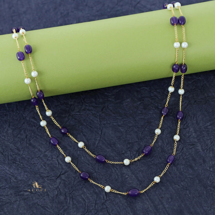 Usha Golden Two Layer Pearl Neckpiece