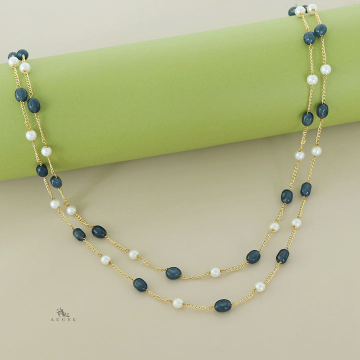 Usha Golden Two Layer Pearl Neckpiece