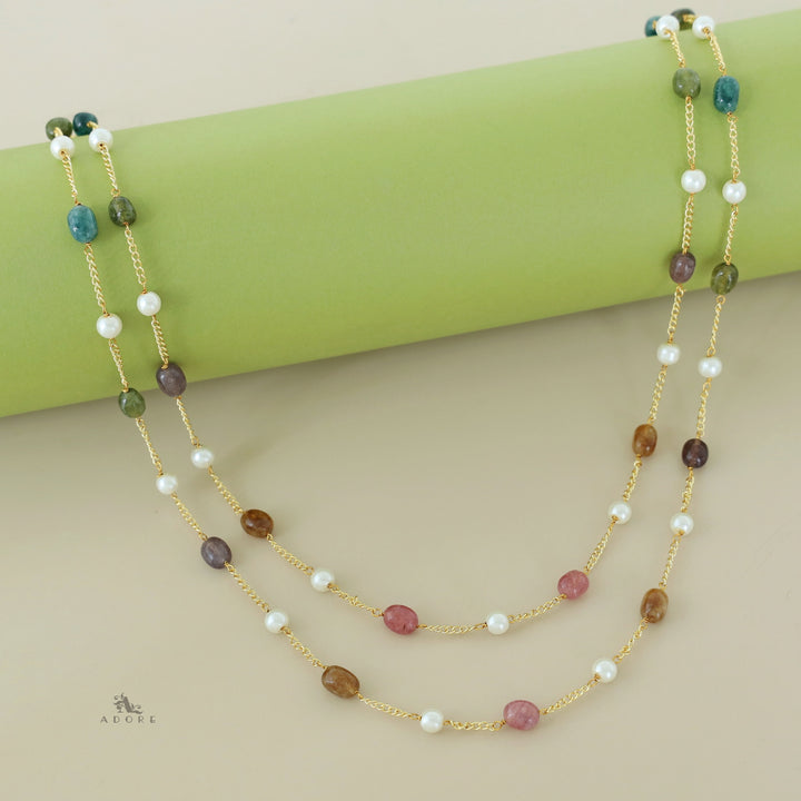 Usha Golden Two Layer Pearl Neckpiece