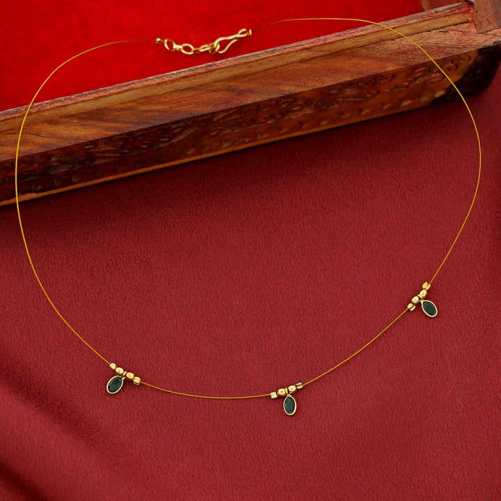 Esha Oval Glossy Stone String Neckpiece