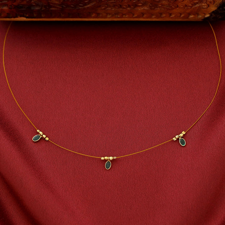 Esha Oval Glossy Stone String Neckpiece